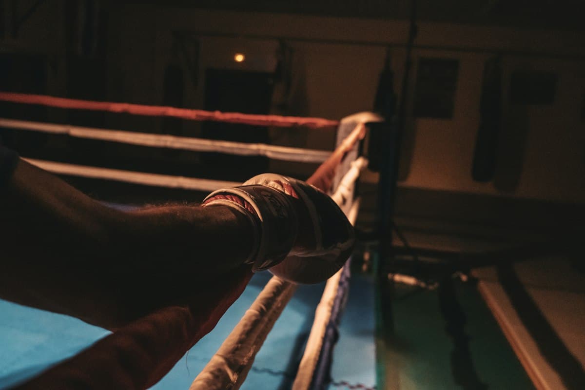 Detalle de las cuerdas del ring